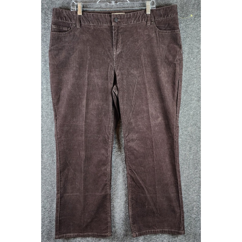 LL Bean Pants Womens 20P Favorite Fit Straight Brown Corduroy EUC